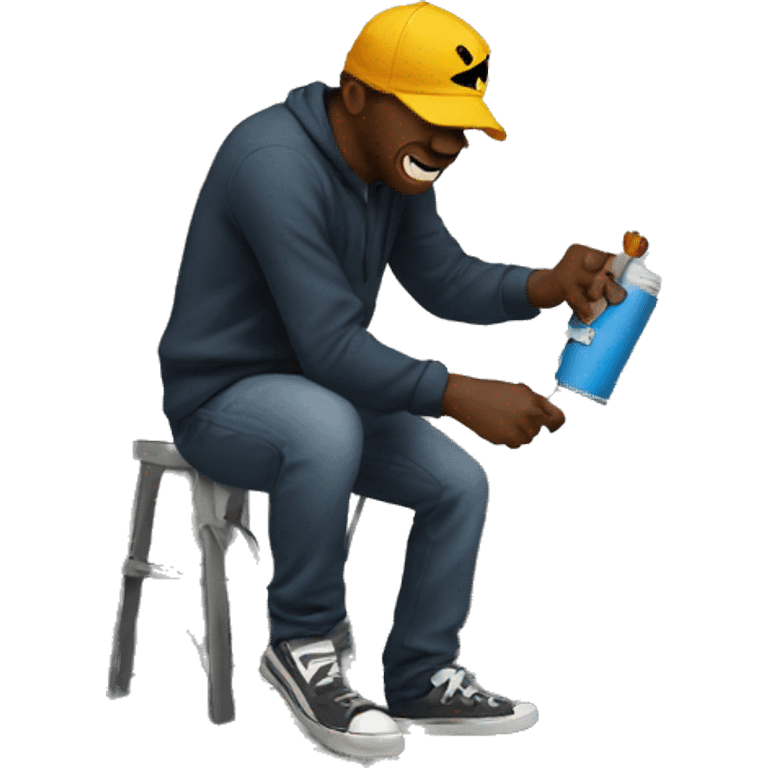 man doing graffiti emoji