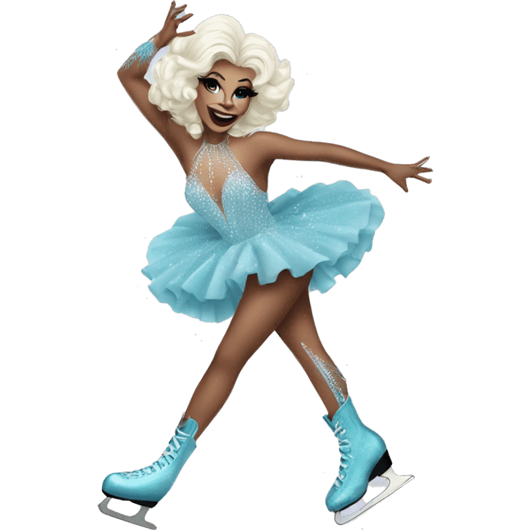 drag queen ice skating emoji