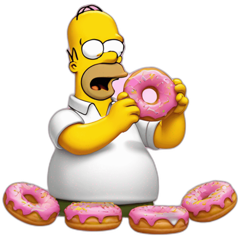 Homer Simpson eating a donuts emoji