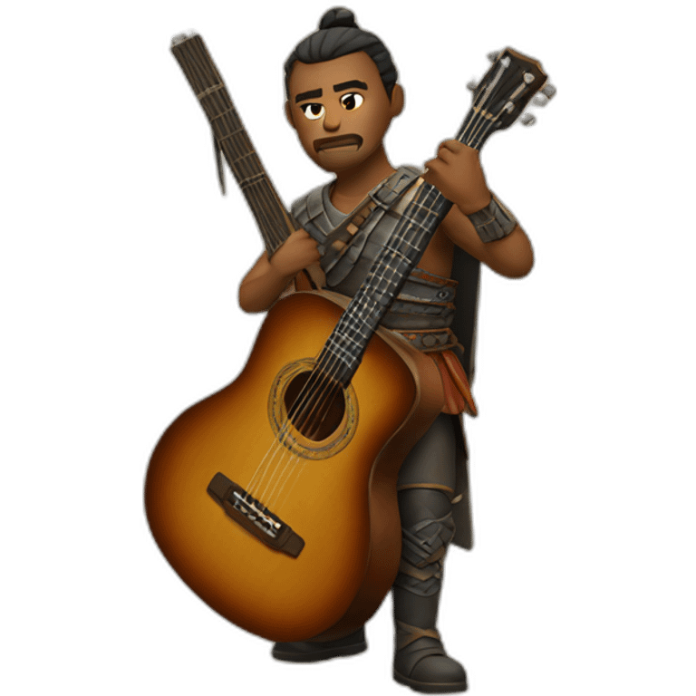 man warrior with guitar emoji