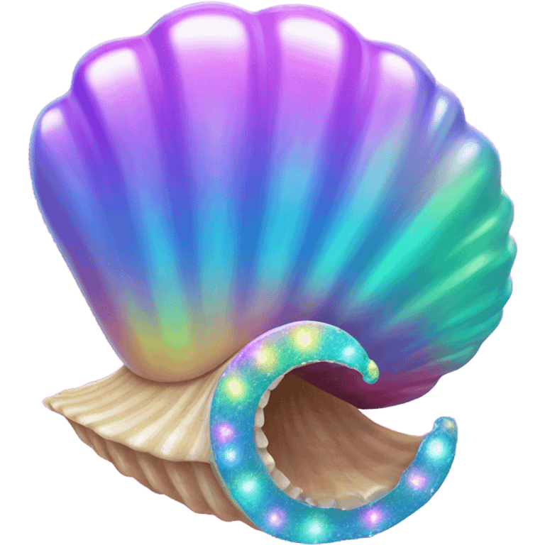 Lisa Frank sparkle sea shell emoji