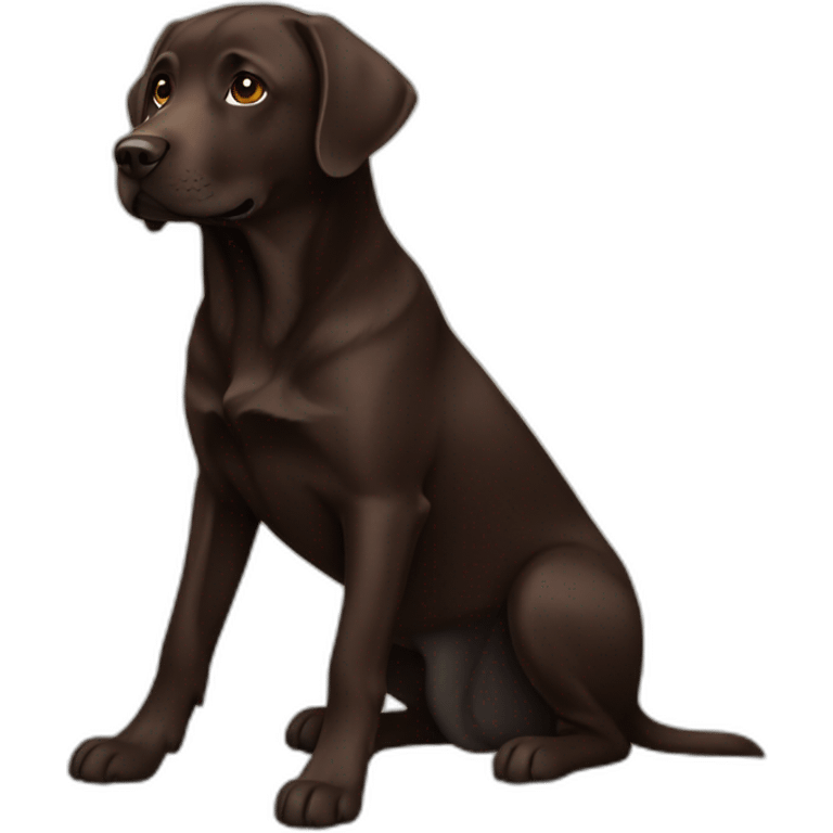 Dark brown labrador emoji