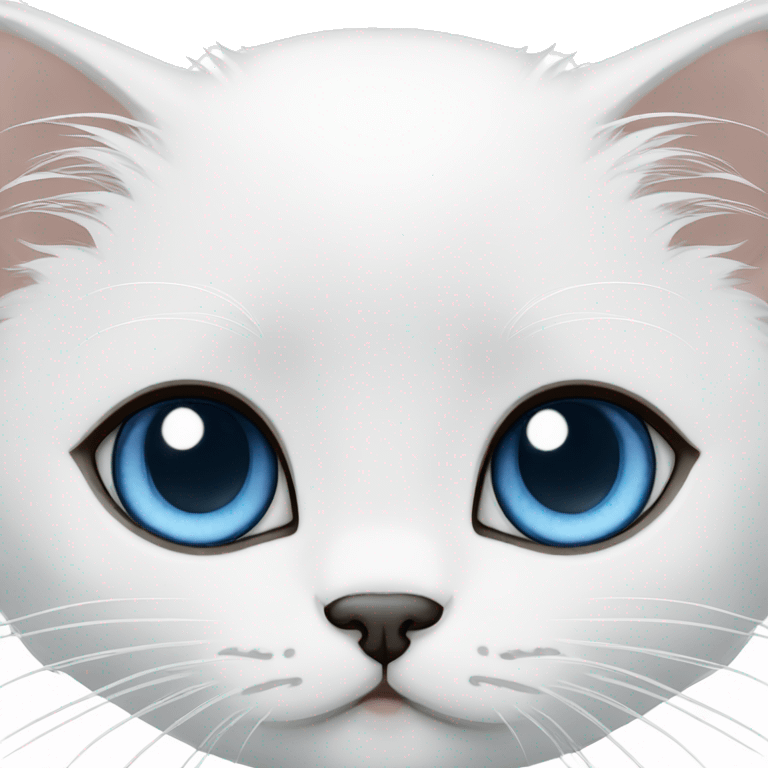 White persian doll face kitten with one brown eye and one blue eye emoji