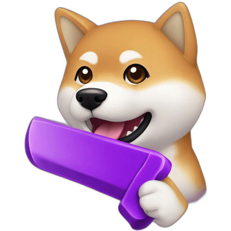 Shiba Inu destroying purple handle emoji