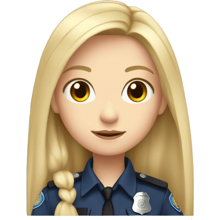 Pale girl with long blonde hair in police uniform  emoji