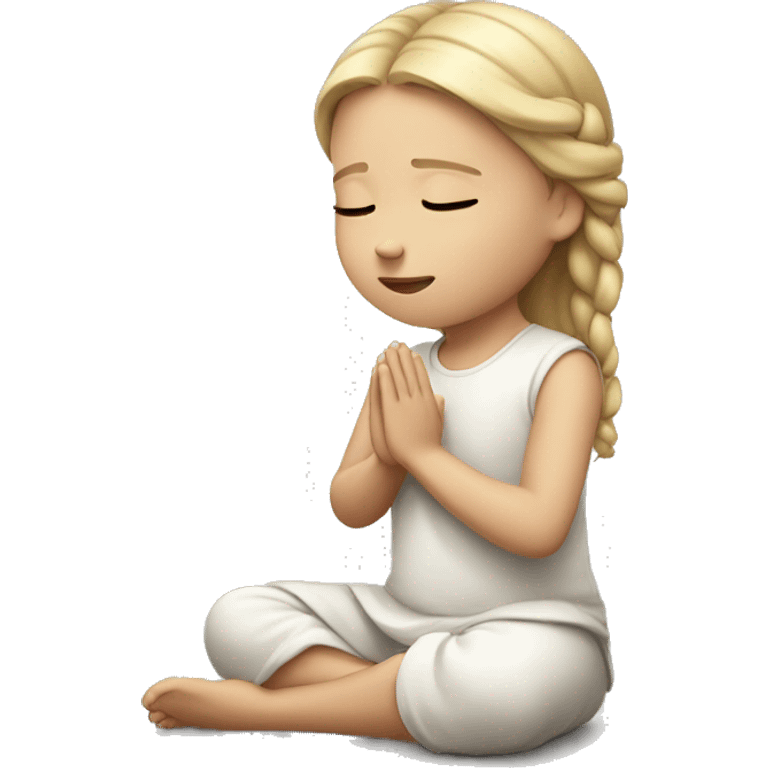 little white girl praying emoji