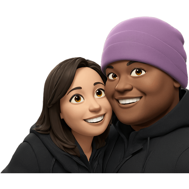 smiling couple in city night emoji