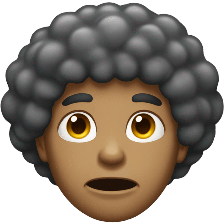 Big lightsking guy with afro crying emoji