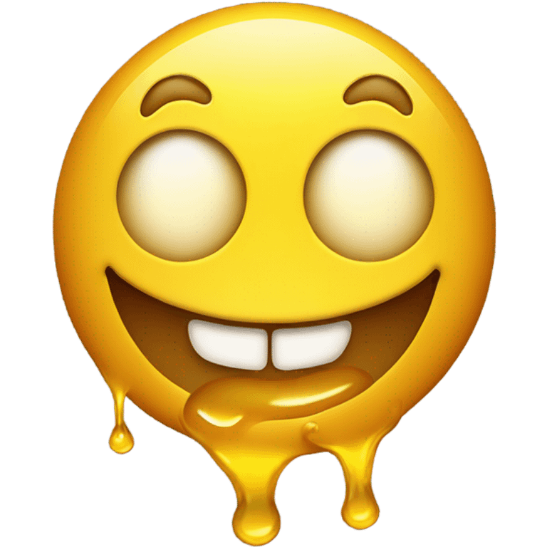 yellow emoji face with honey dripping from mouth emoji