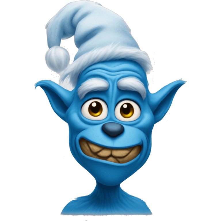 A blue grinch emoji