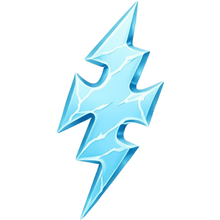 Chunky simple Lightning bolt made of ice emoji