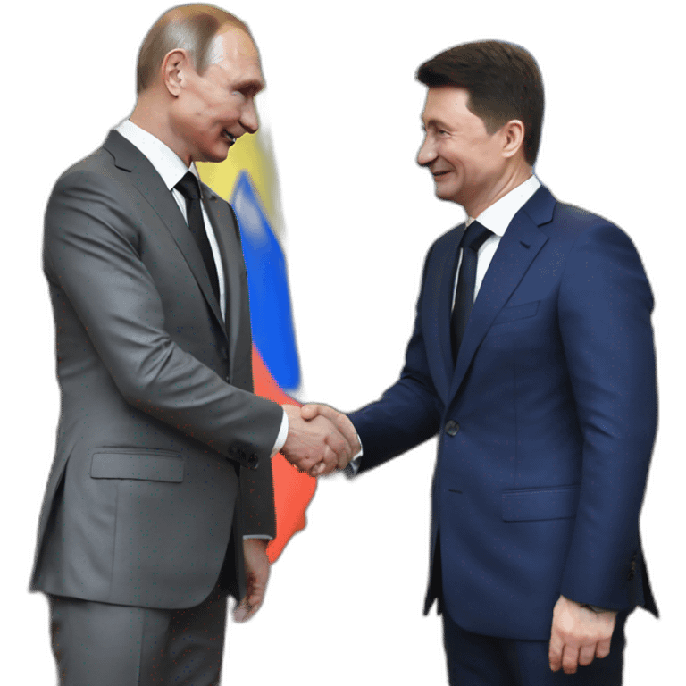 Putin and Zelensky shake hands with each other (handshake of Zelensky and Putin emoji