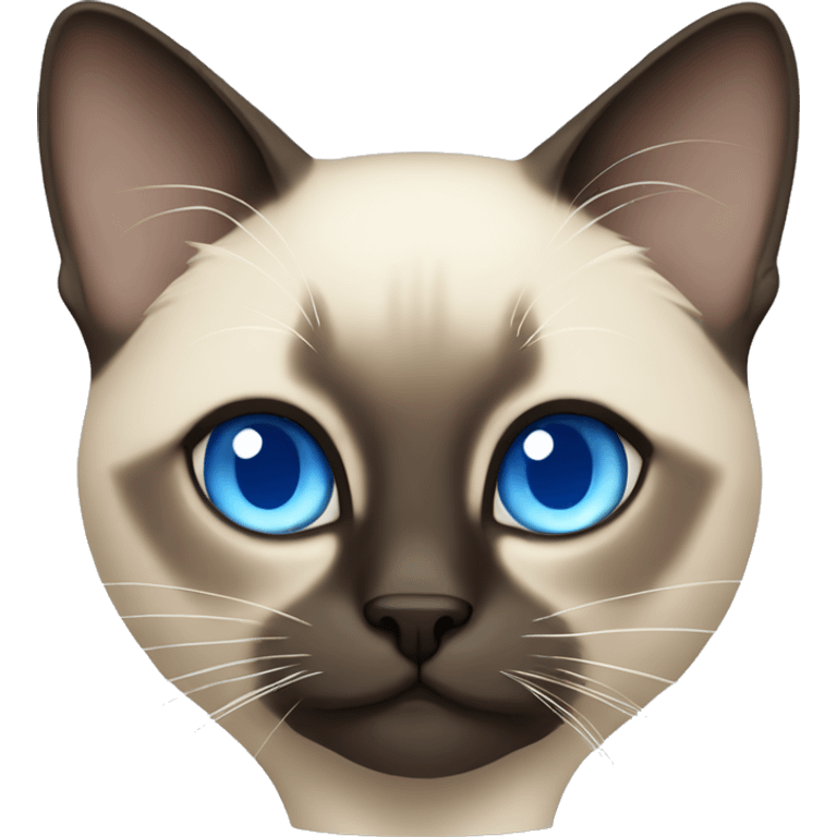 Siamese cat with long hair and blue eyes emoji