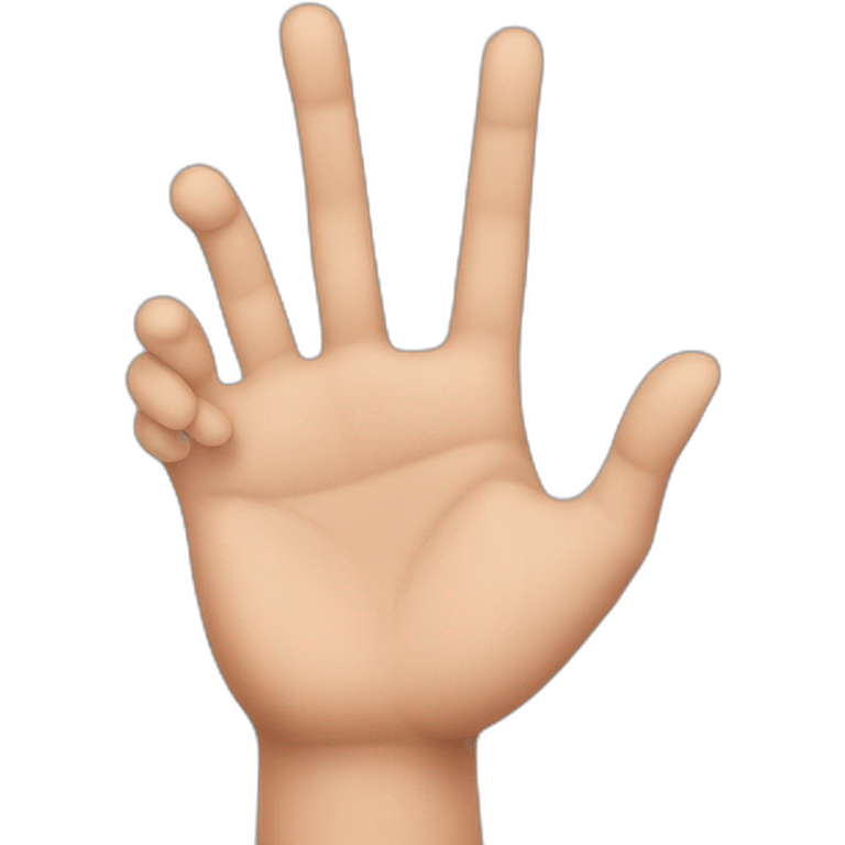 Hand with three fingers up emoji