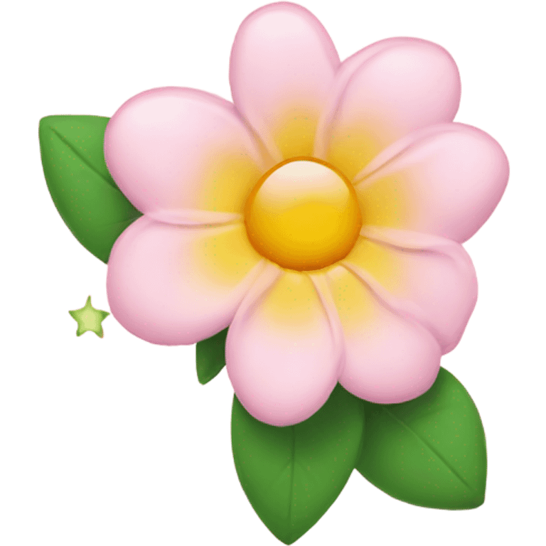 Light pink flower with little stars around it emoji