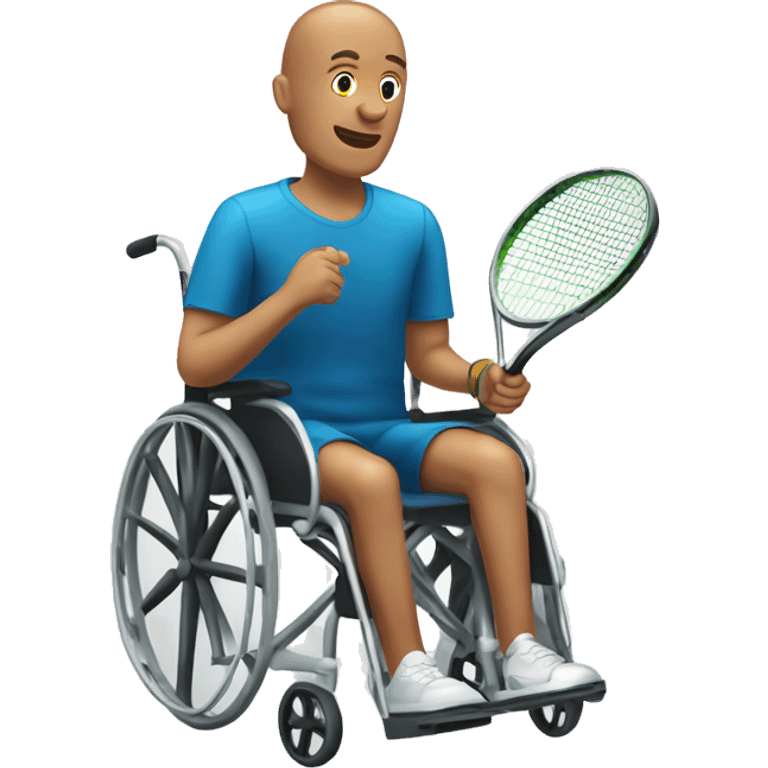 a man in a wheelchair holding a tennis racket emoji