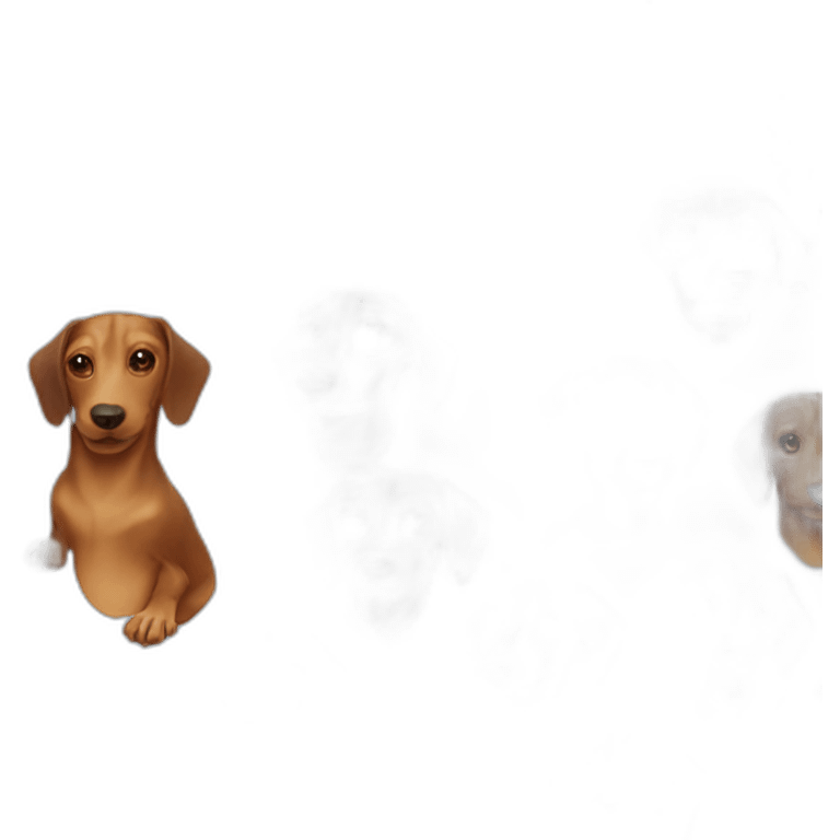 Dog head reality dachshund Looks to the left side 180 Degrees emoji