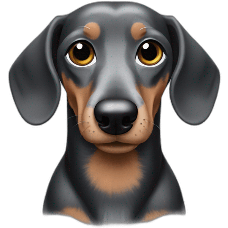 black and grey hair dachshund emoji