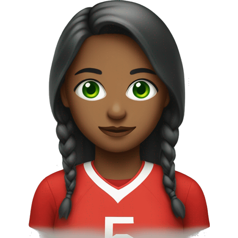 green eye girl with red jersey emoji