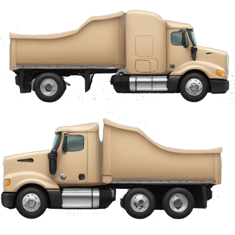 tan semi truck, side view emoji