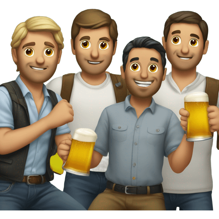 amigos bebiendo cerveza emoji