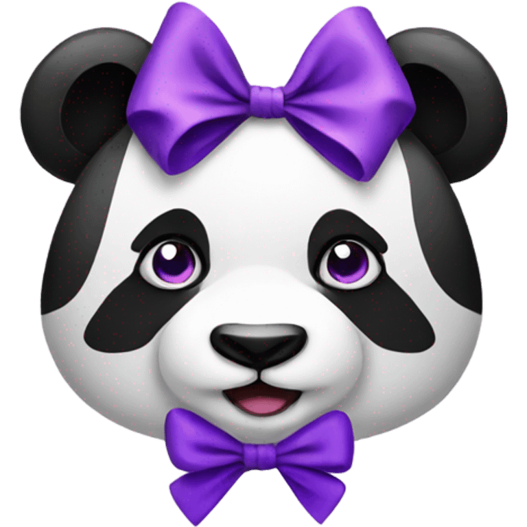 Panda with purple bow emoji