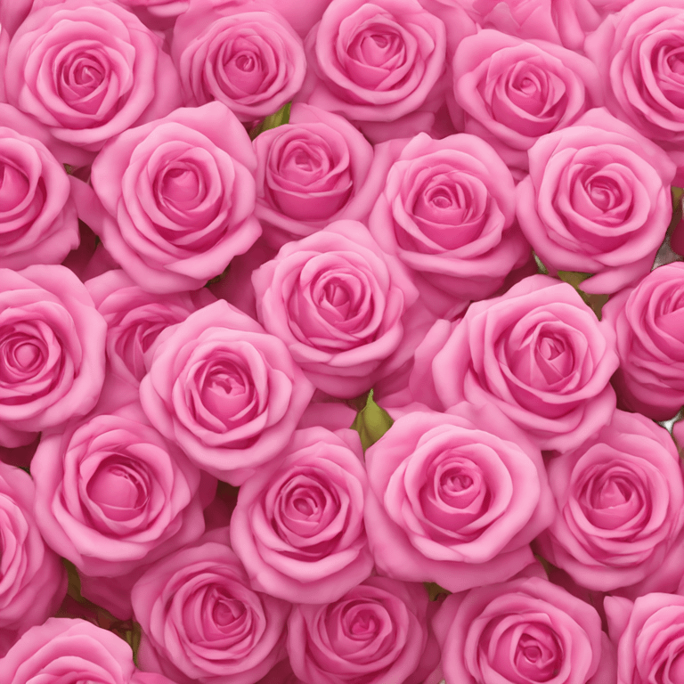 Bed of pink roses  emoji