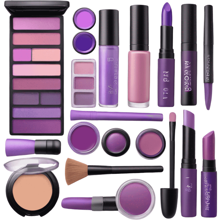 Purple set of make up  emoji