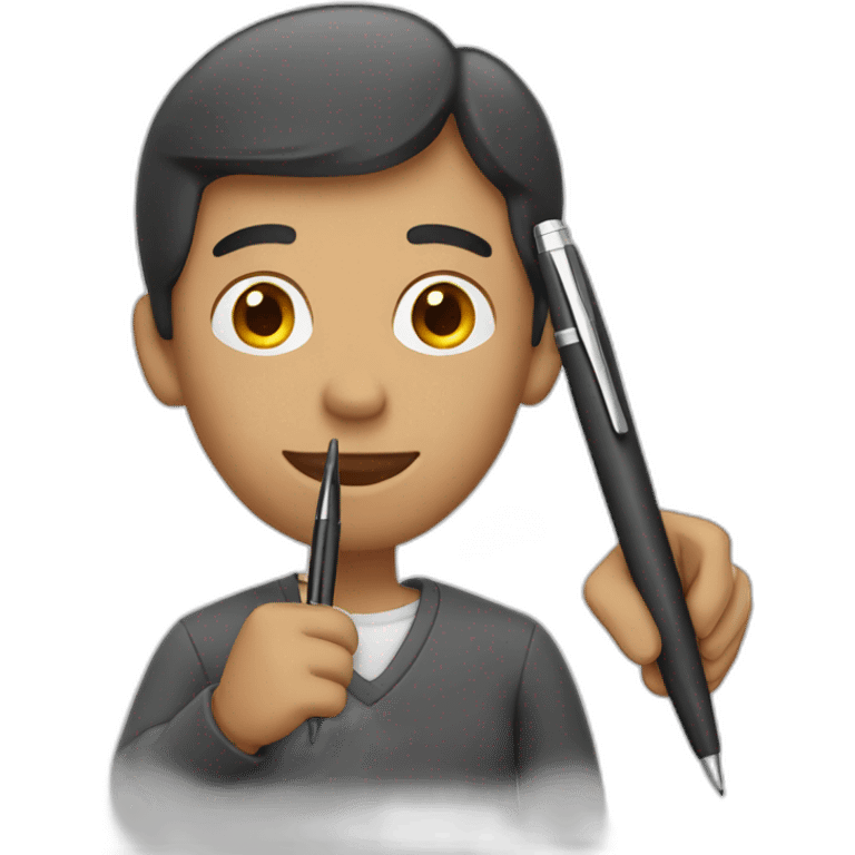 man holding a pen emoji