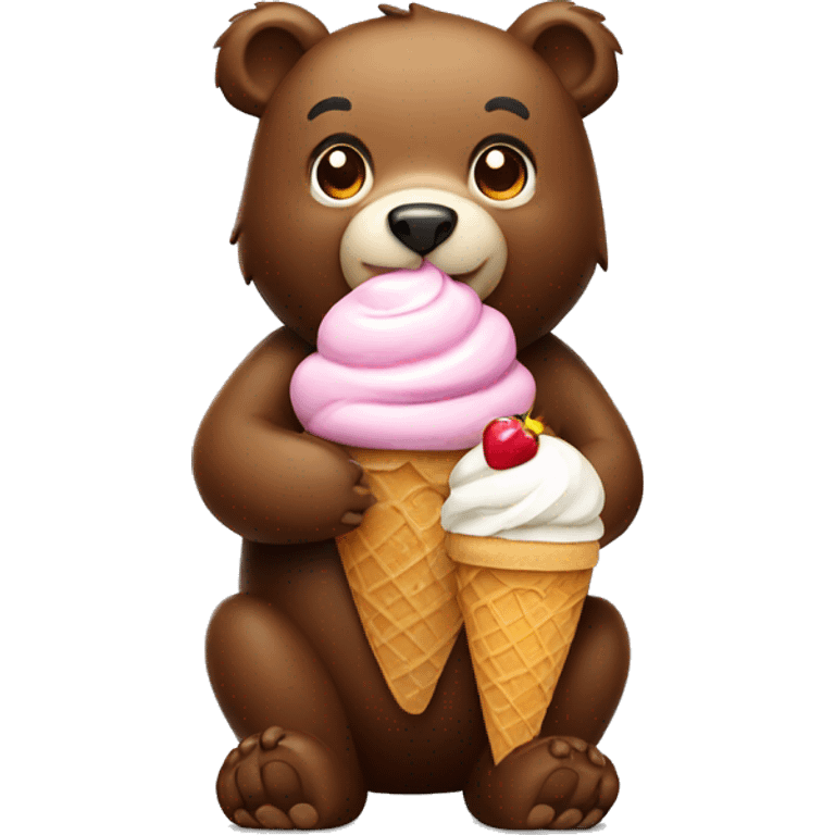 Bear with ice cream emoji