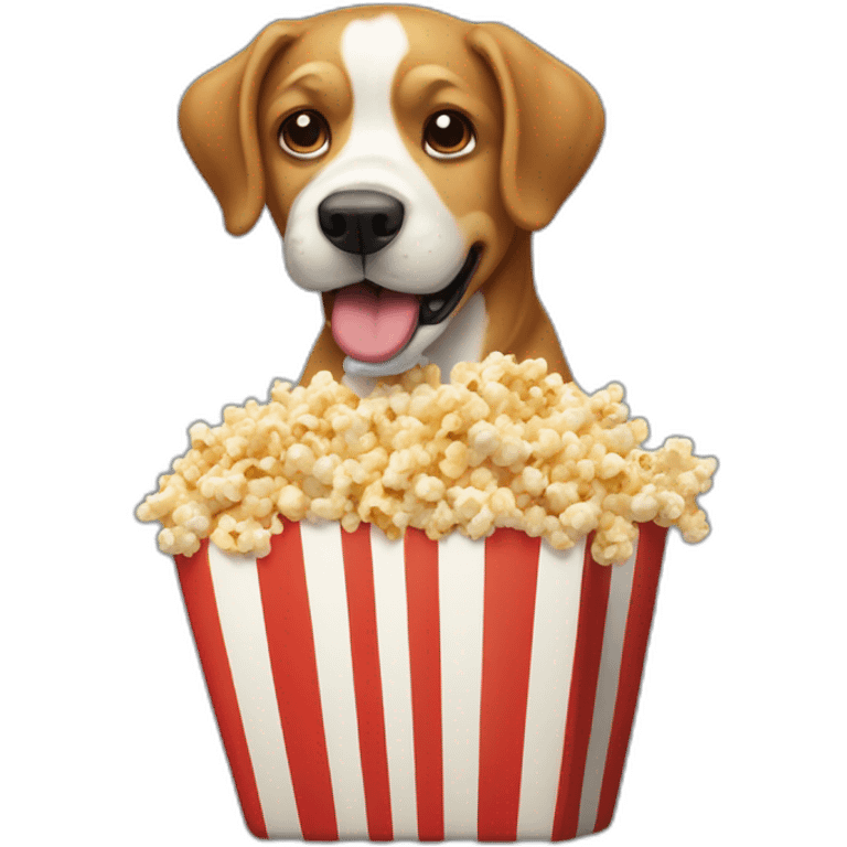 Chien qui mange popcorn emoji