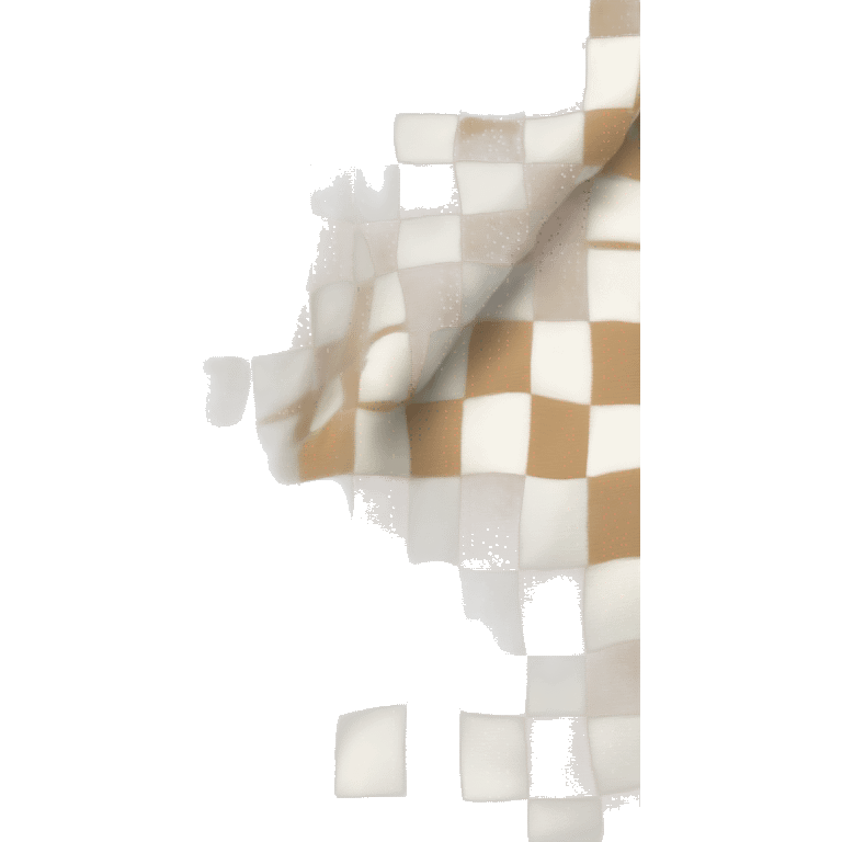 Cute checkered plade white and beige blanket emoji