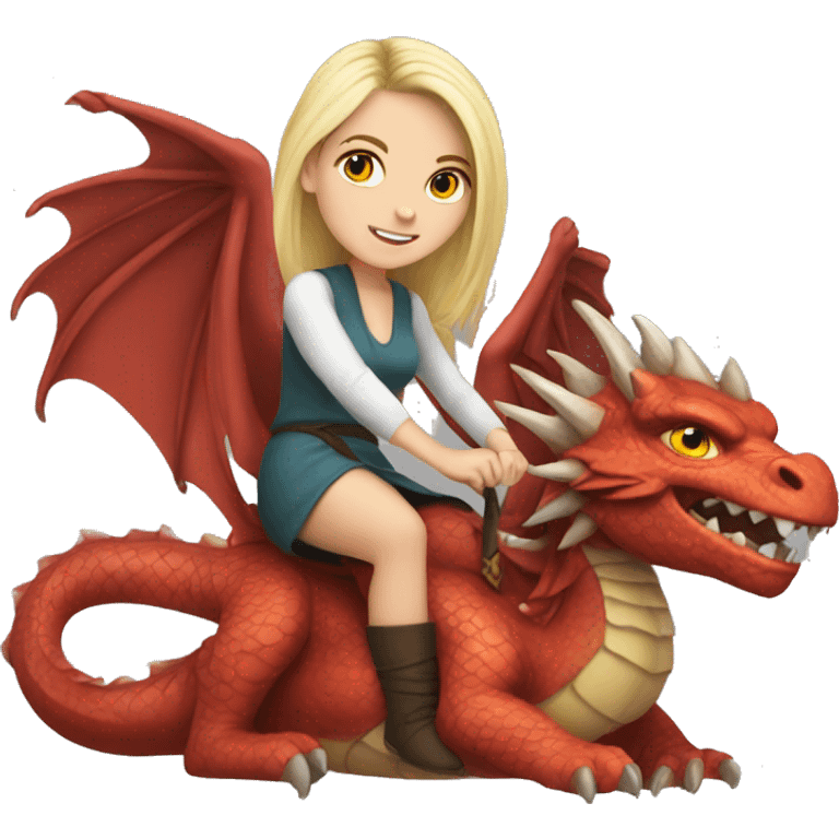 White girl on a dragon  emoji