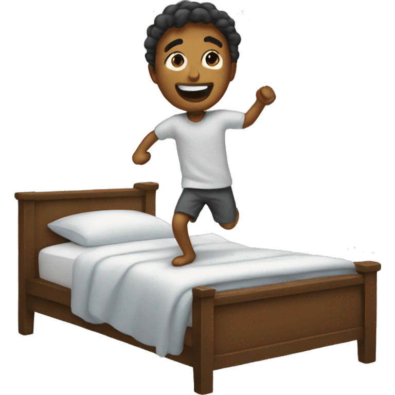 A person getting out of bed happy emoji