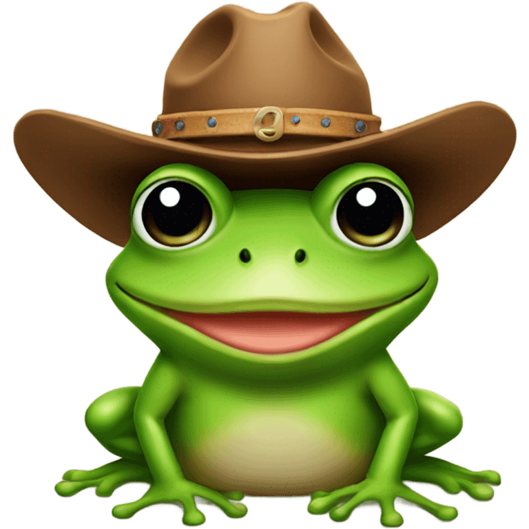 Frog wearing a cowboy hat emoji