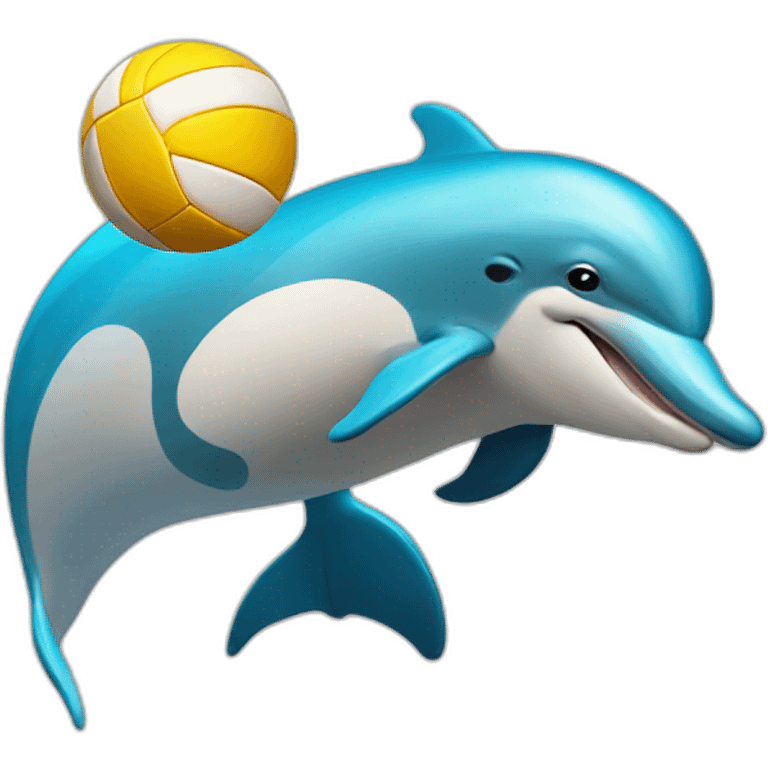 dolphin with volleyball emoji