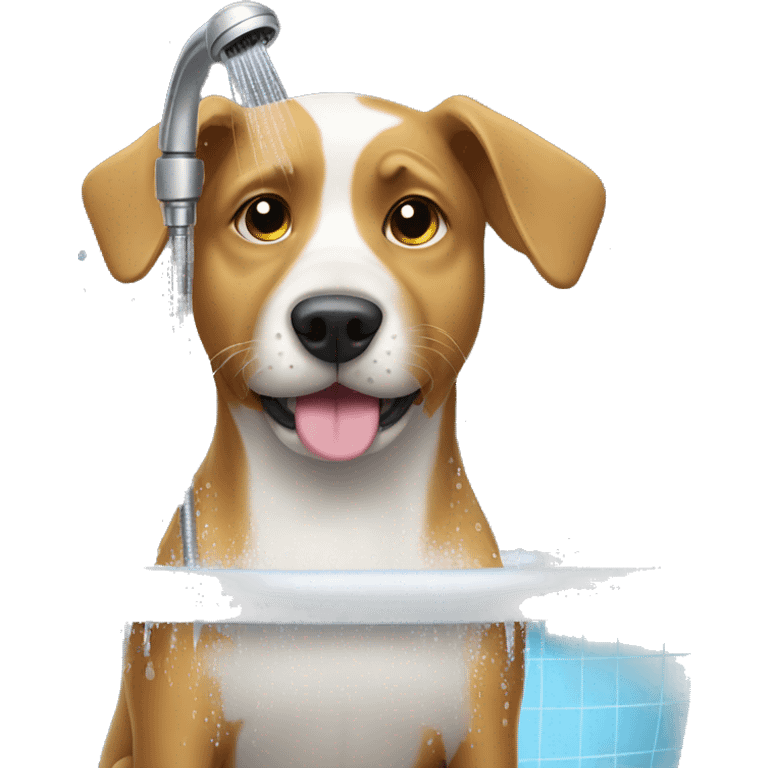 Dog taking a shower emoji