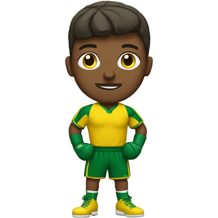 Boxer wearing green & yellow baseball jersey  emoji