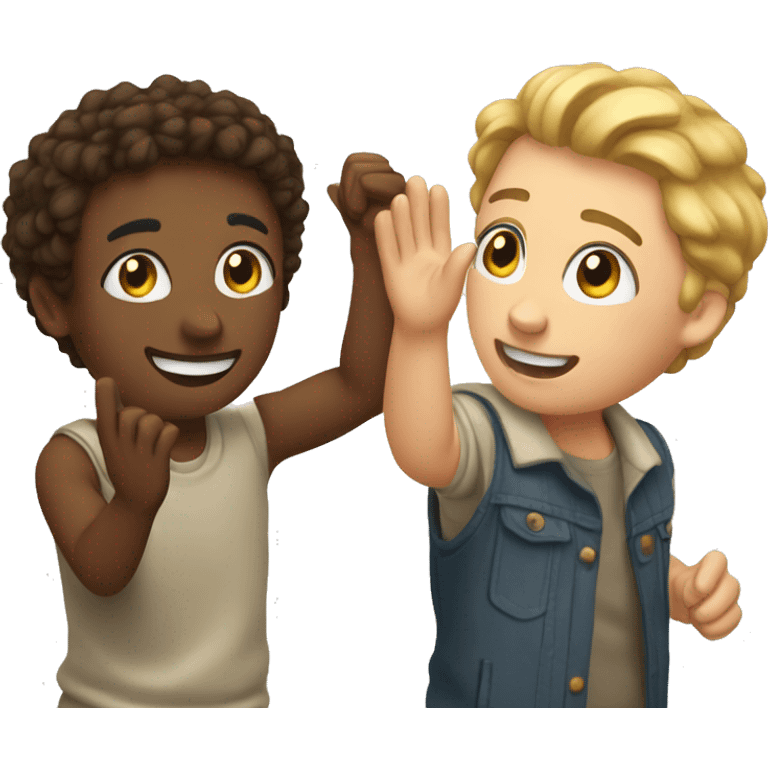 realistic friends high-fiving emoji