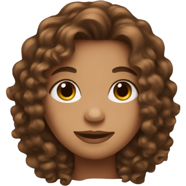 one girl with long brown curly hair emoji