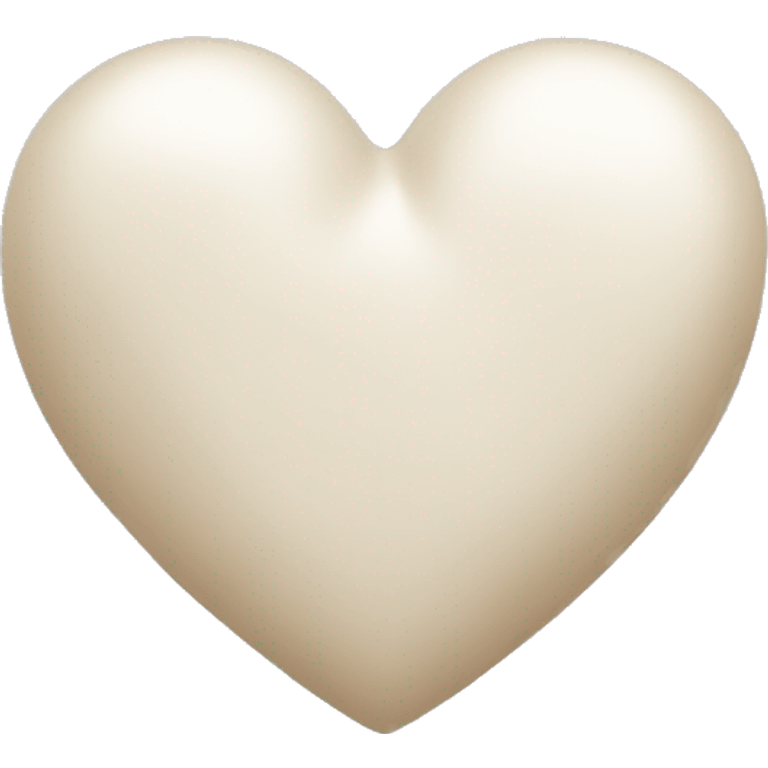 Big white heart with beige satin bow emoji