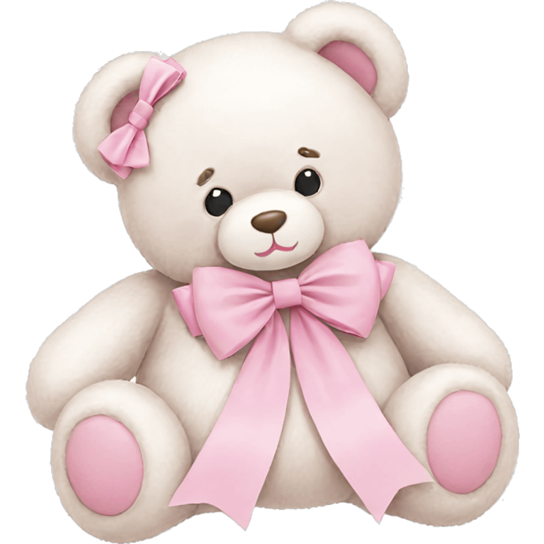 teddy bear with pink bow emoji