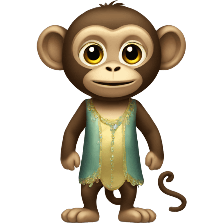 monkey with dress emoji