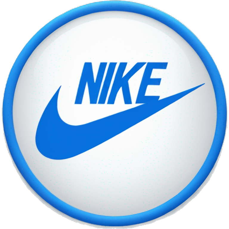 Blue circle with white Nike logo emoji