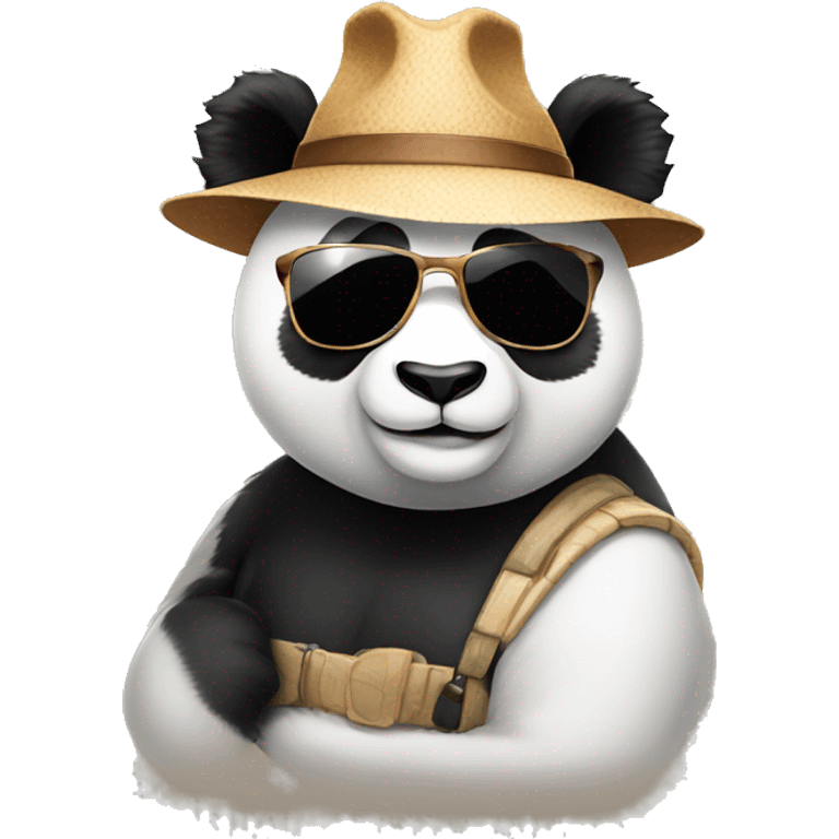 Panda wearing hat and sunglasses emoji