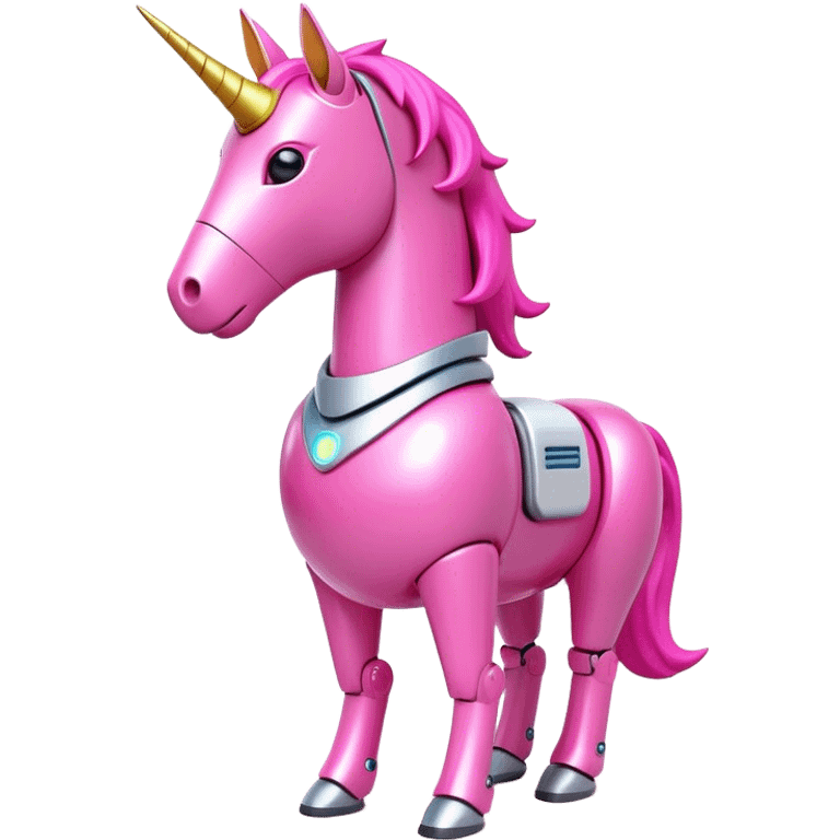 3d robotic office worker unicorn in all pink suit emoji