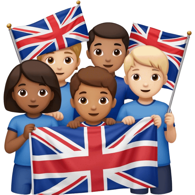 british flag with children emoji