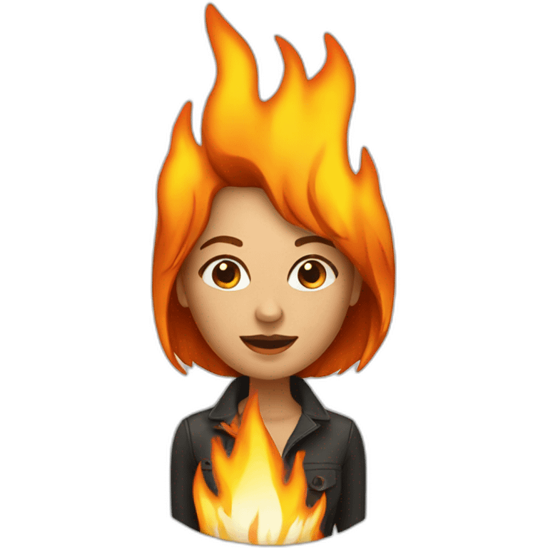 Marketing girl on fire emoji