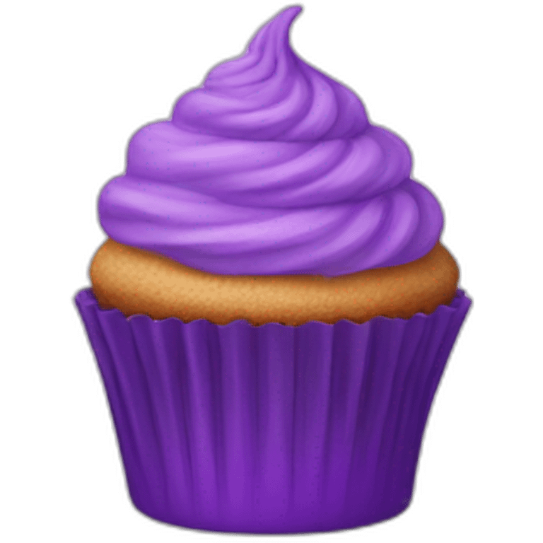 Happy purple cupcake  emoji