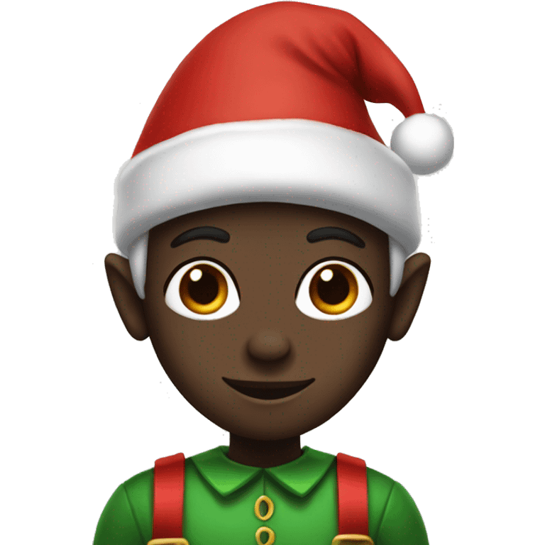 darkskin christmas elf with elf ears emoji